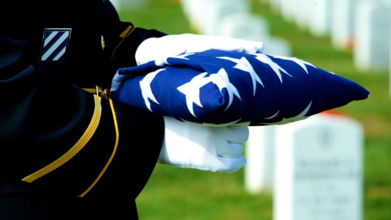 American flag being folded