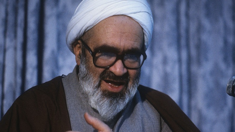 Montazeri speaking onstage 