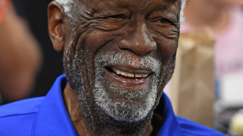 Bill Russell attends a game