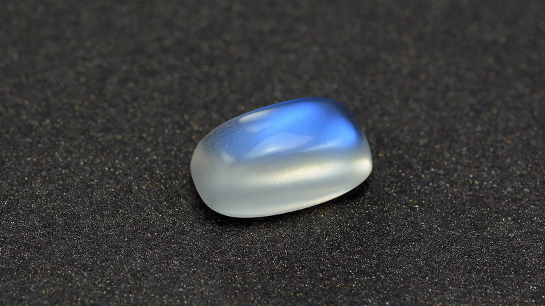 Loose moonstone on dark background