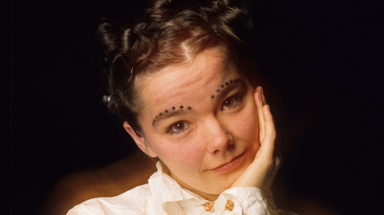 Bjork with head in hand