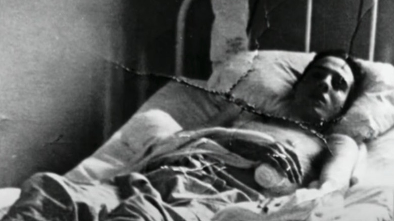 Bob Dole recovering after WWII