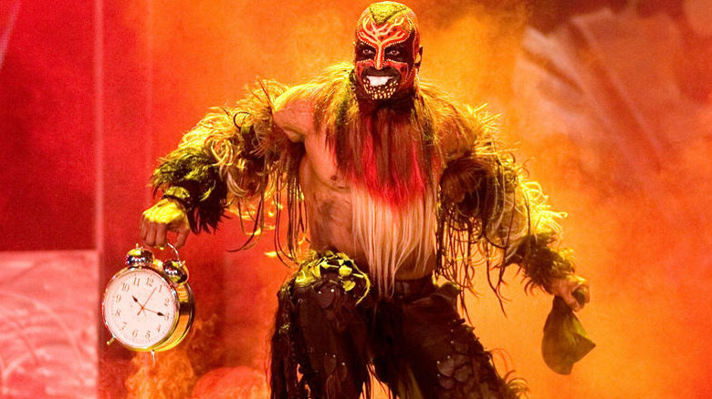 Boogeyman carrying a clock