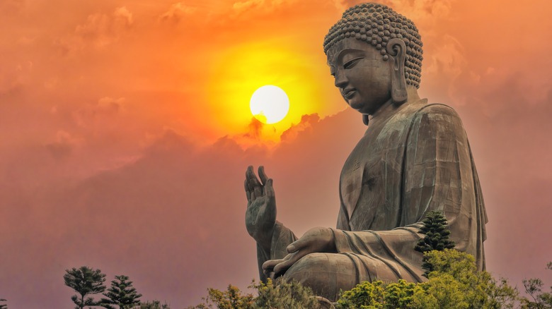 buddhist statue under the sun