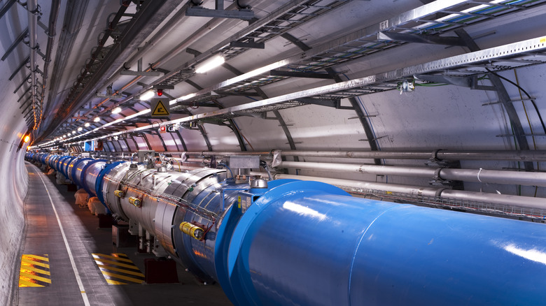 View inside the Large Hadron Collider tunnel