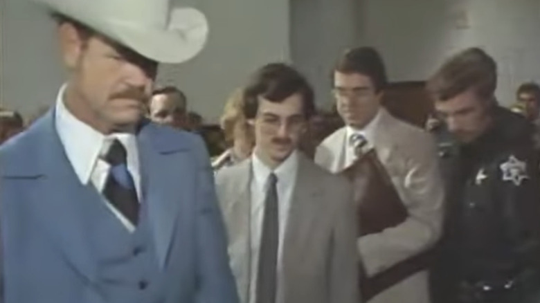 Legal defense team in courthouse