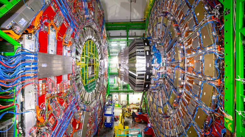 large hadron collider portion with colorful panels