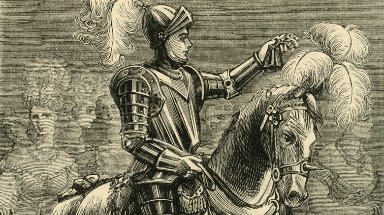 plumed solider on plumed horse