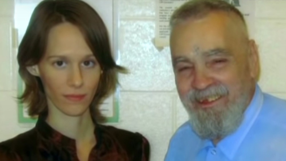 Afton Burton and Charles Manson smiling 