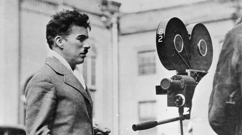 charlie chaplin with a movie camera