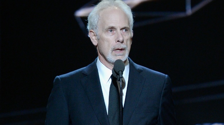 Christopher Guest giving a speech