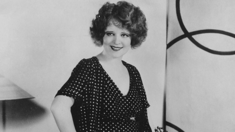 Clara Bow wearing a polka dot dress