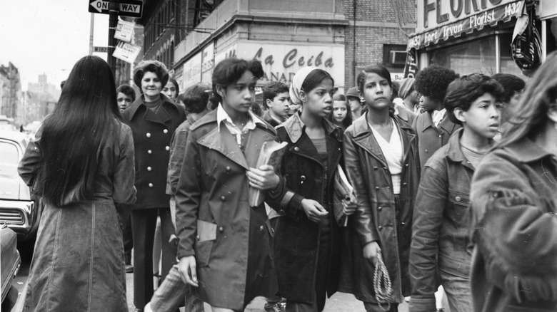 NYC children during bussing, 1960s