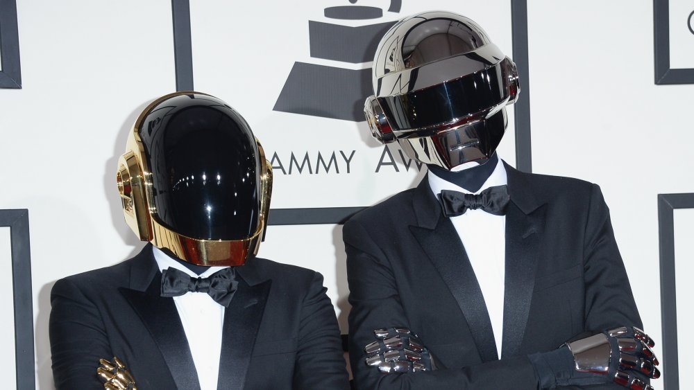 A photograph of Daft Punk at the Grammy Awards.