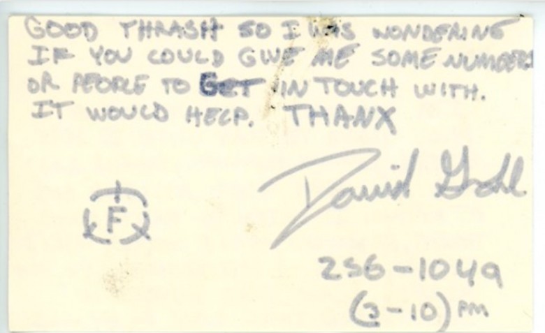 Note written and signed by Dave Grohl