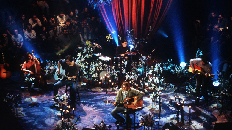 Nirvana sat playing instruments in candlelit set of MTV's Unplugged