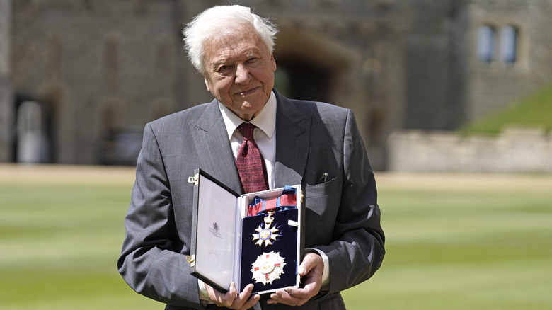 David Attenborough presents his second knighthood