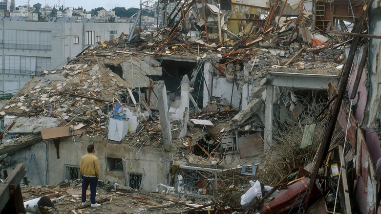 Destroyed building in Israel