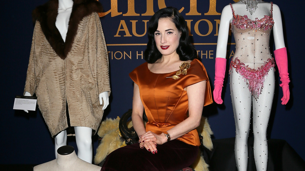 Dita Von Teese at an auction event