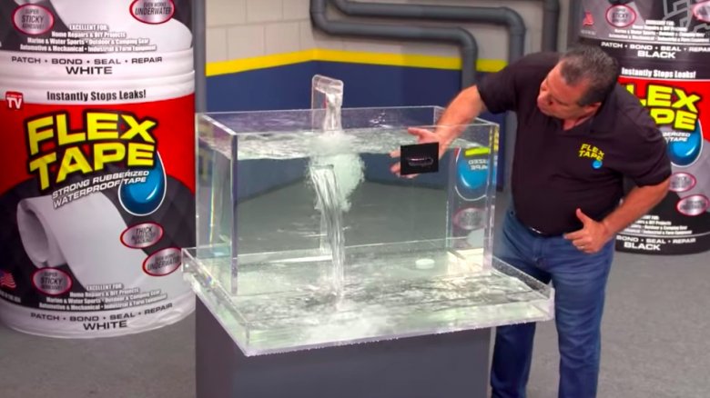 Phil Swift demoing Flex Tape