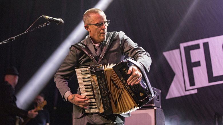 Matt Hensley playing accordian