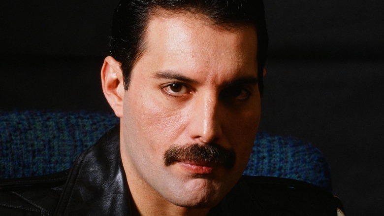 Freddie Mercury in black leather jacket