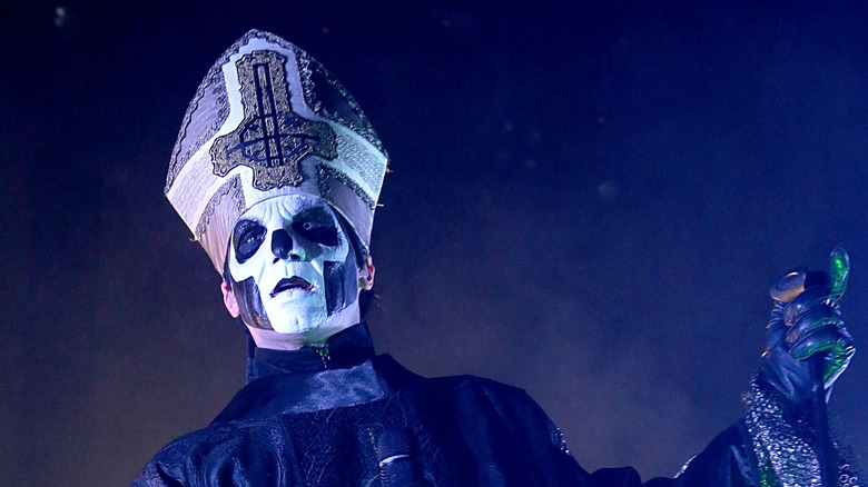 ghost mitre with satanic cross