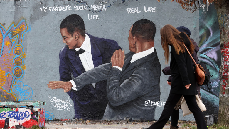Mural commemorating the slap