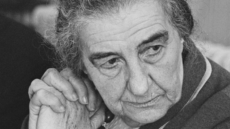 Golda Meir clasped hands