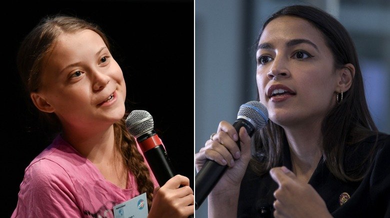 Greta Thunberg and Alexandria Ocasio-Cortez 
