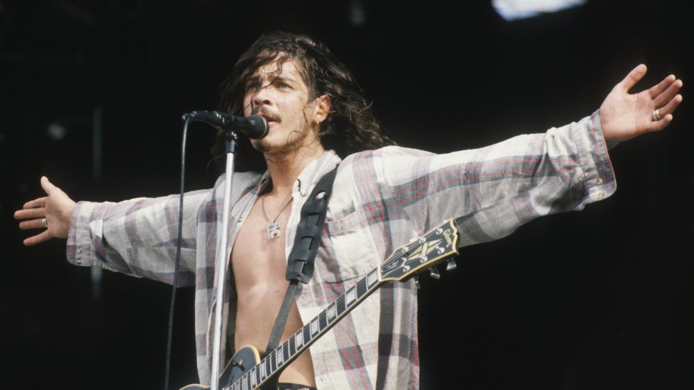 Chris Cornell on stage with Soundgarden in 1992