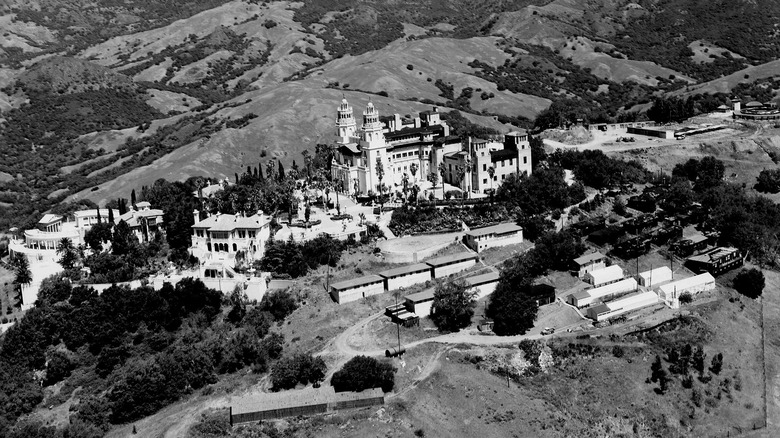 Aerial view of Hearst Castle, 1940s