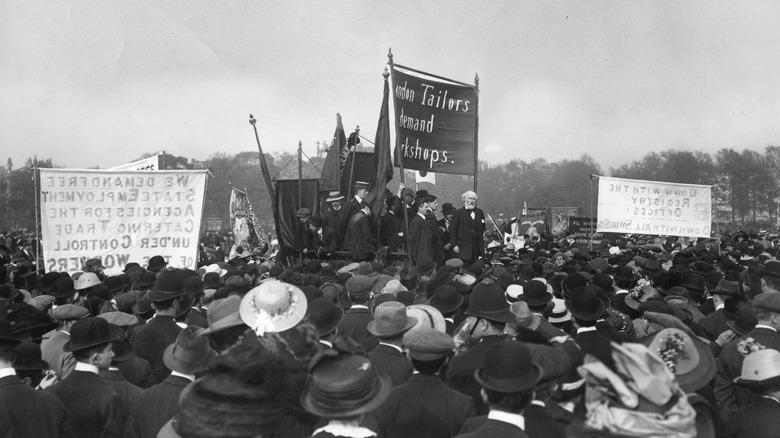 People rally at May Day protest 