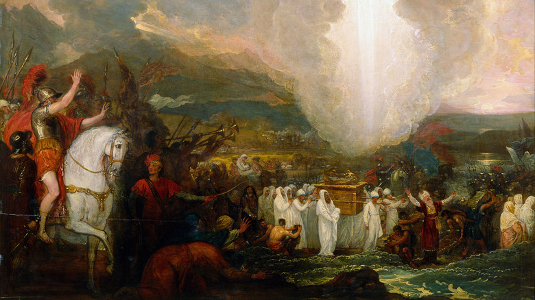 Joshua passing the River Jordan with the Ark of the Covenant