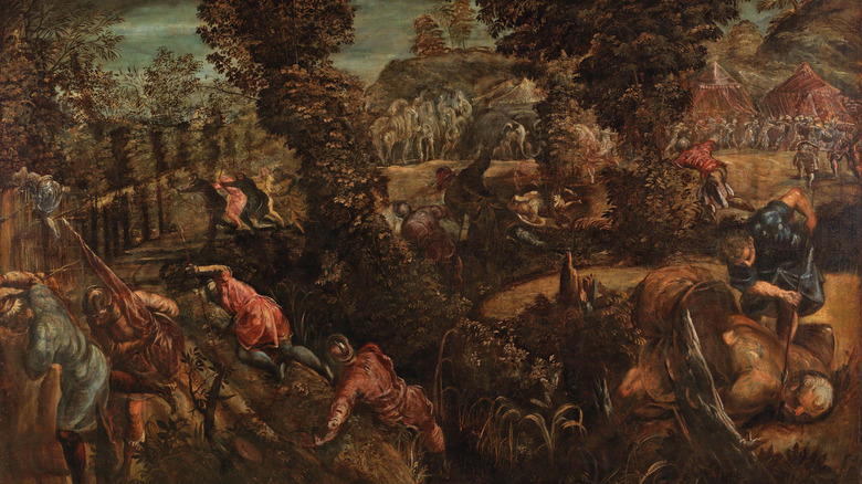 battle between the Israelites and the Philistines painting