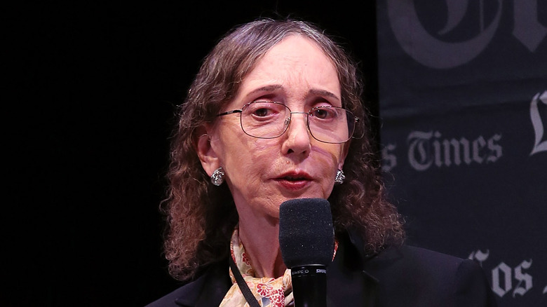 Joyce Carol Oates at mic