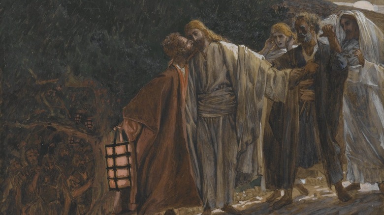 Judas kissing Jesus painting