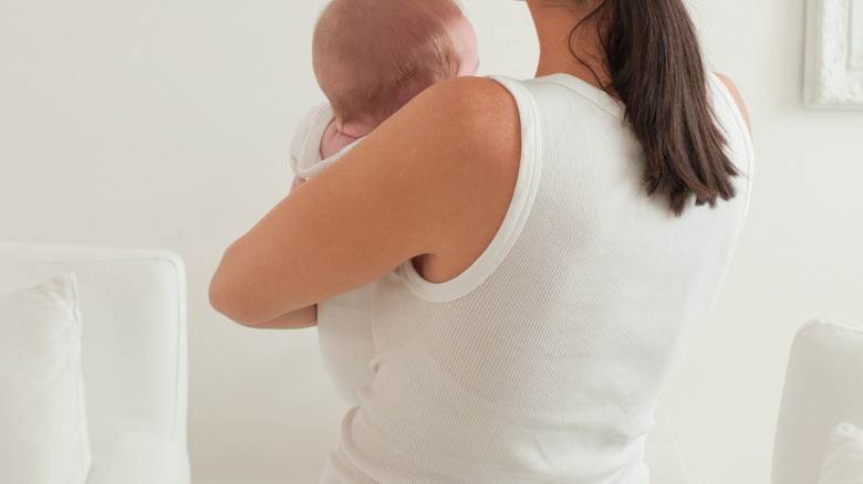 Mother holding baby