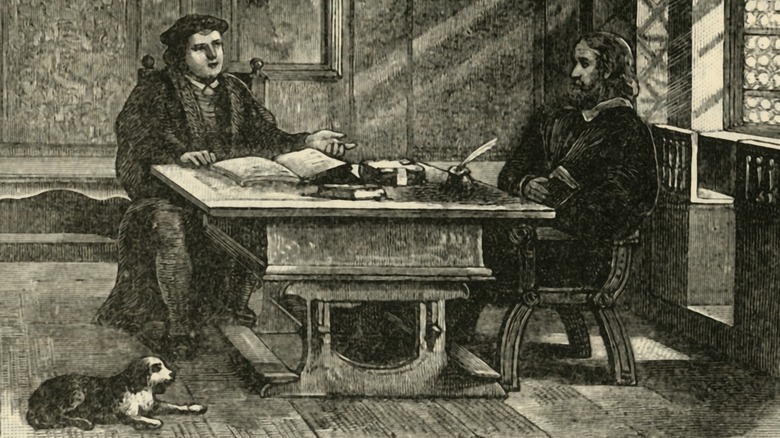 Martin Luther with a book