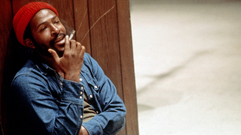 Marvin Gaye in 1973 smoking