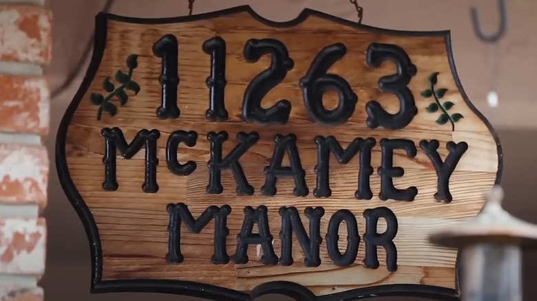 Wooden house name plate McKamey Manor