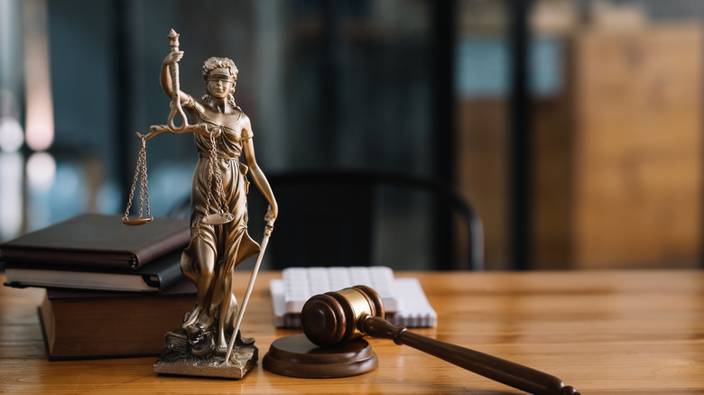 Small statue of Lady Justice