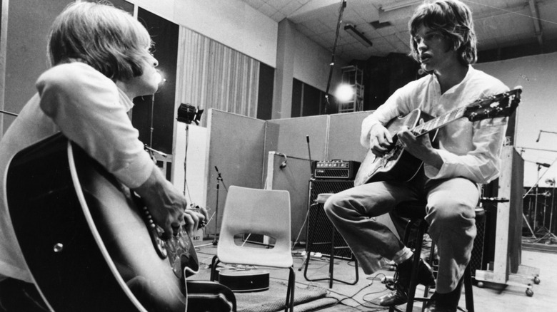 mick and brian jamming guitars