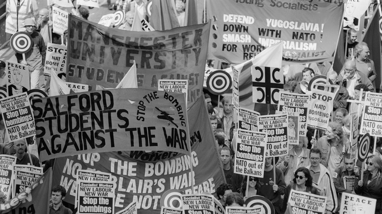 Protest against NATO bombing Yugoslavia