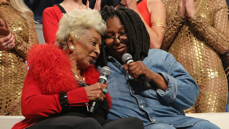 Nichelle Nichols and Whoopi Goldberg