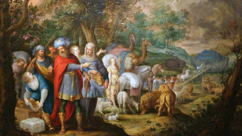 Noah and his family enter the ark