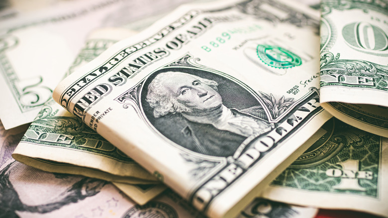 dollar bills close up