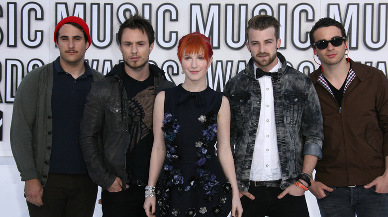 Paramore standing for photo