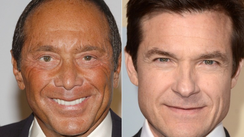 Paul Anka smiling and Jason Bateman wincing