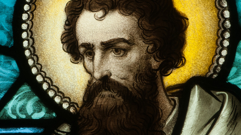 stained glass image of Paul the Apostle